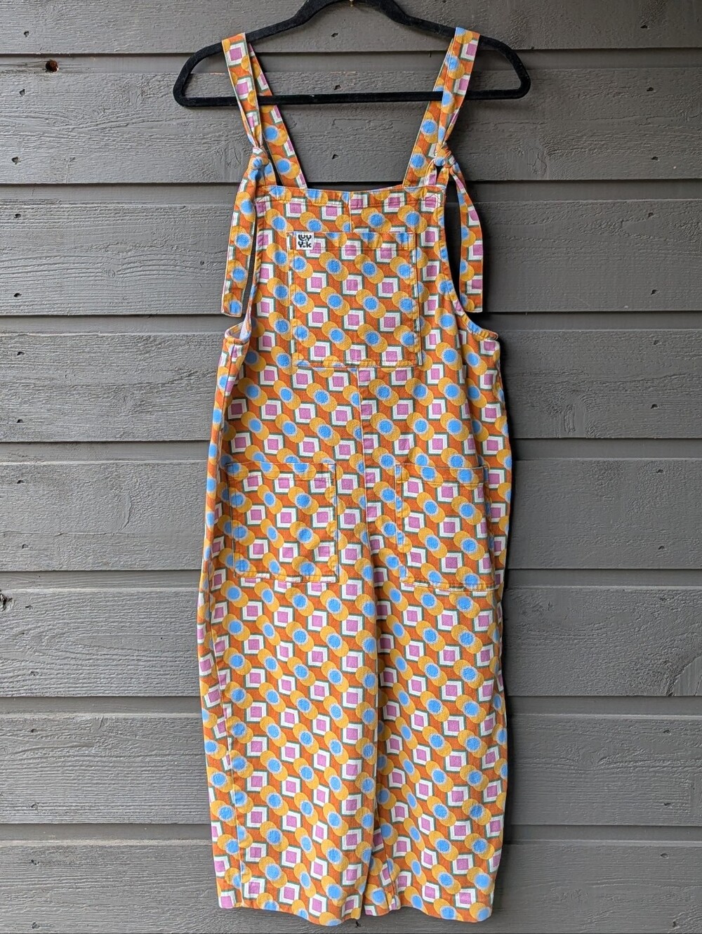 Lucy & Yak Colorful Geometric Organic Cotton Overalls Size 4R